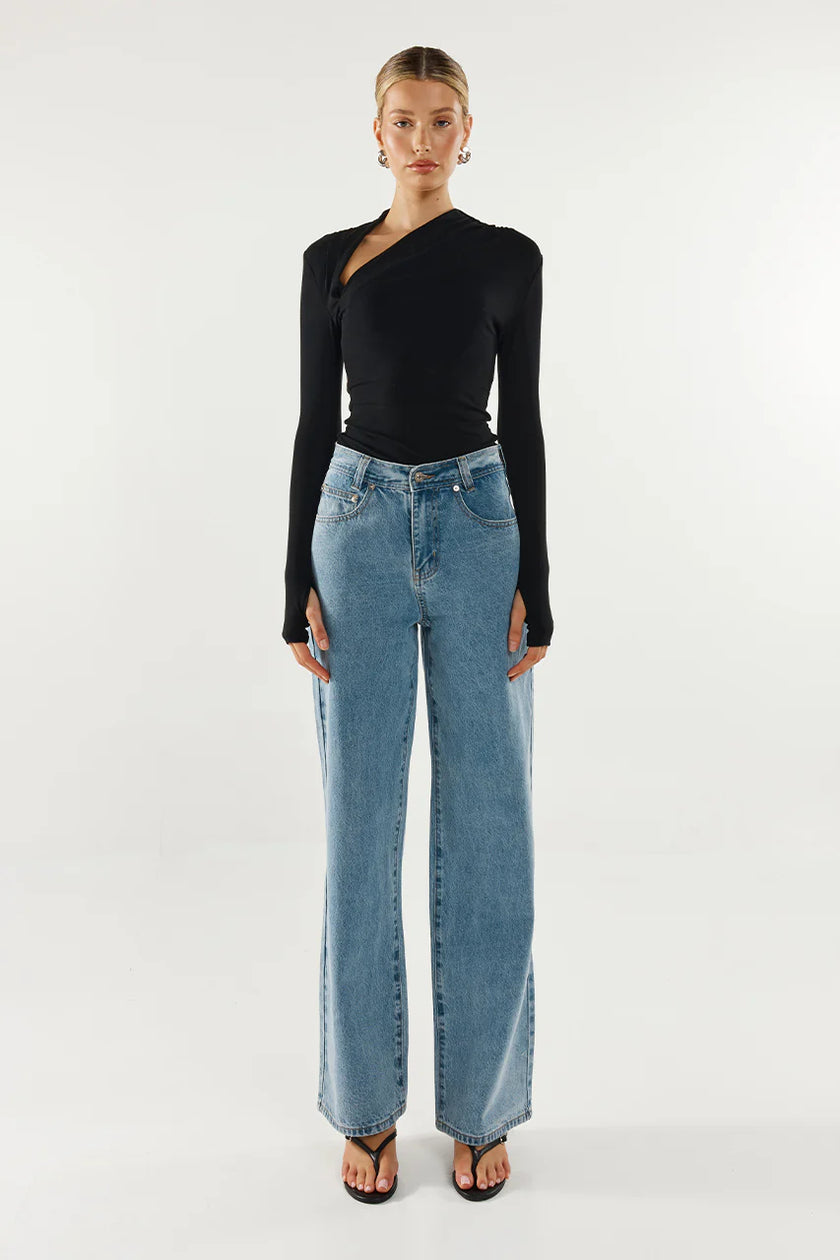 Madison The Label Laury Long Sleeve Top Black
