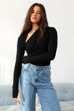 Madison The Label Laury Long Sleeve Top Black