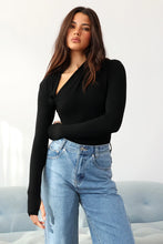 Load image into Gallery viewer, Madison The Label Laury Long Sleeve Top Black
