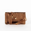 Maison Fanli Metallic Clutch Crossbody Bag Bronze