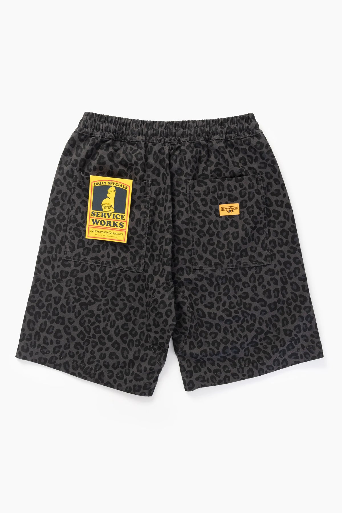 Service Works Patterned Chef Shorts Black Leopard