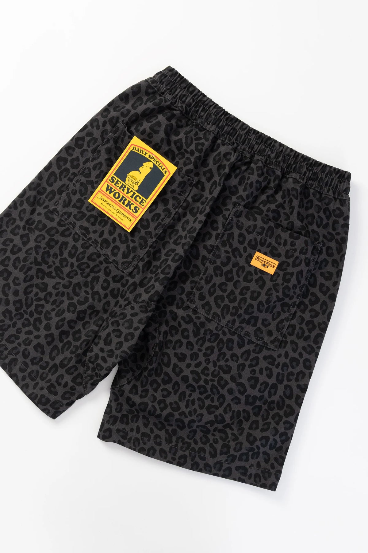 Service Works Patterned Chef Shorts Black Leopard