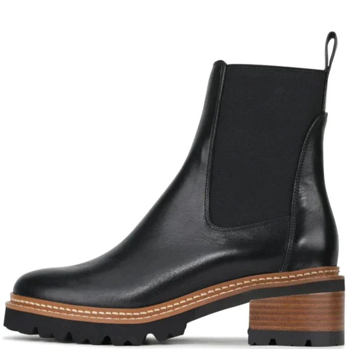 EOS Linear Chelsea Boots Black Leather