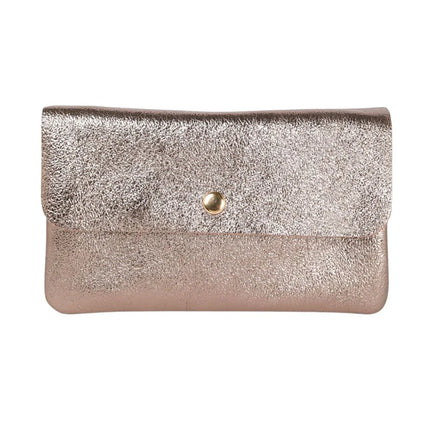 Maison Fanli Metallic Clutch Crossbody Bag Champagne