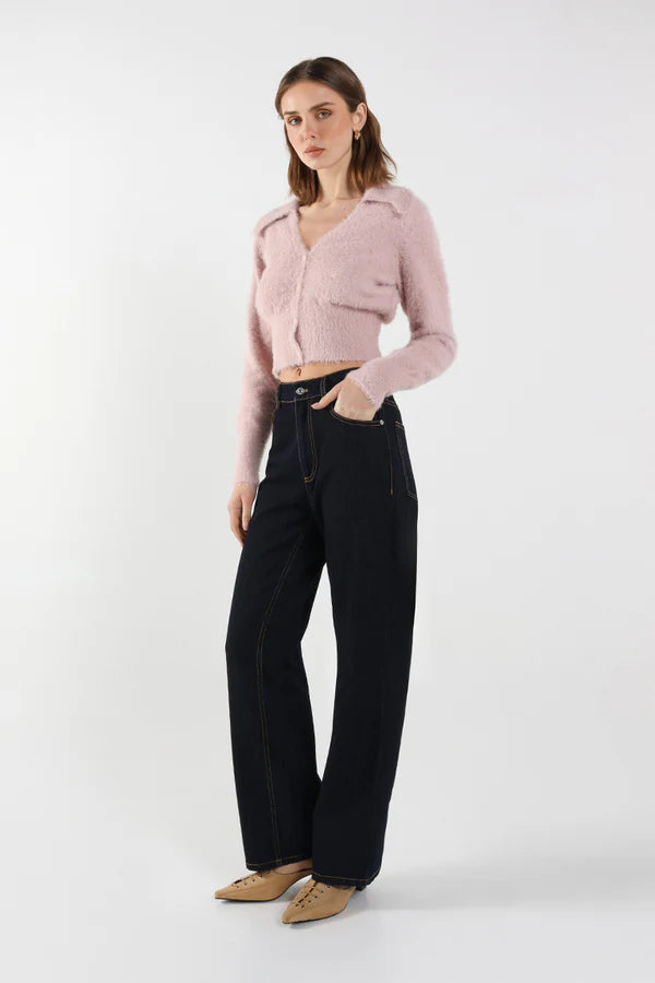 Madison The Label Lucy Cardigan Powder Pink