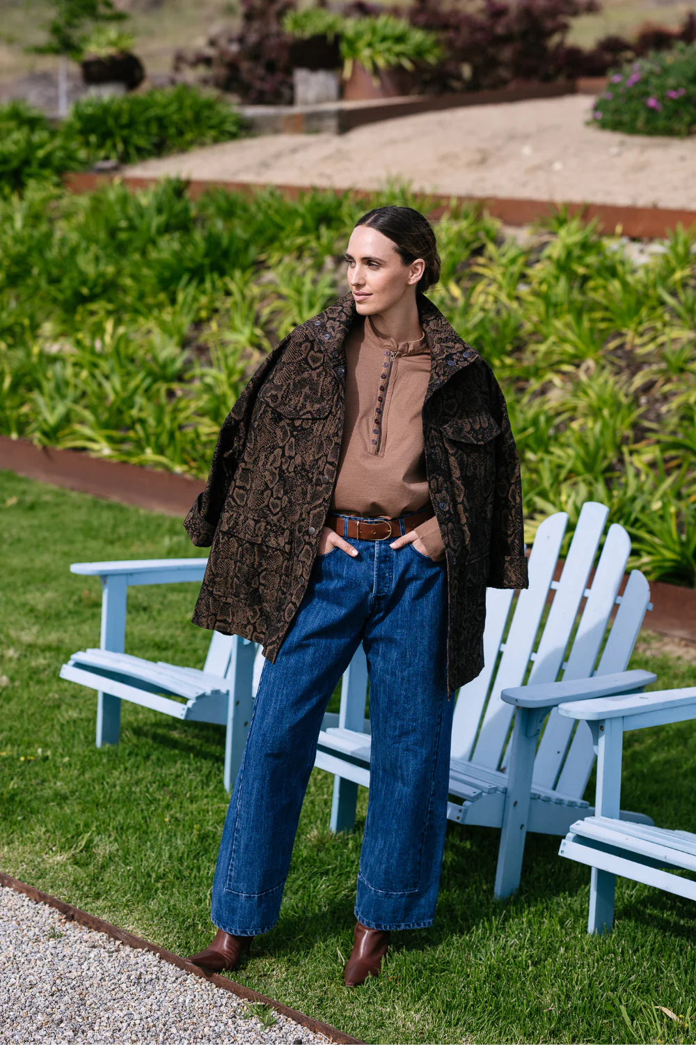 M. A. Dainty Croft Jacket Brown Snake