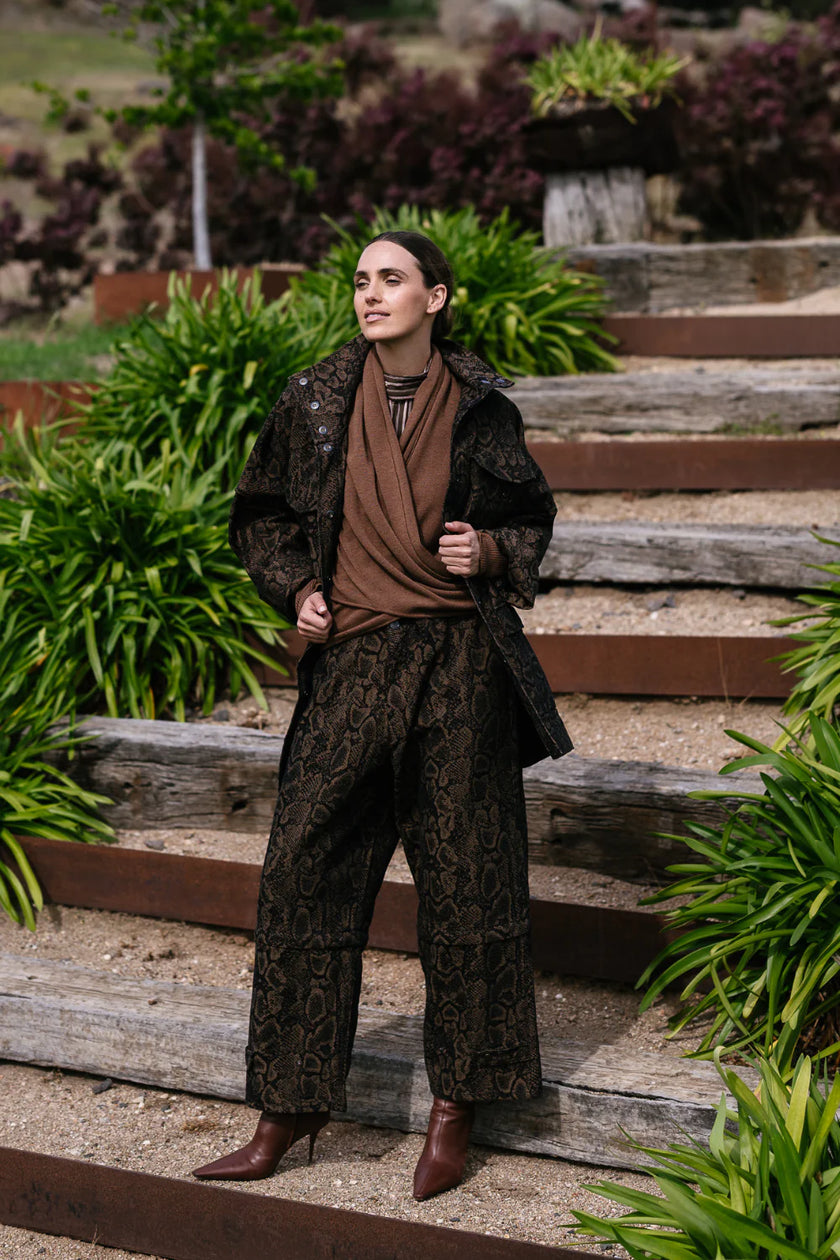 M. A. Dainty Croft Jacket Brown Snake