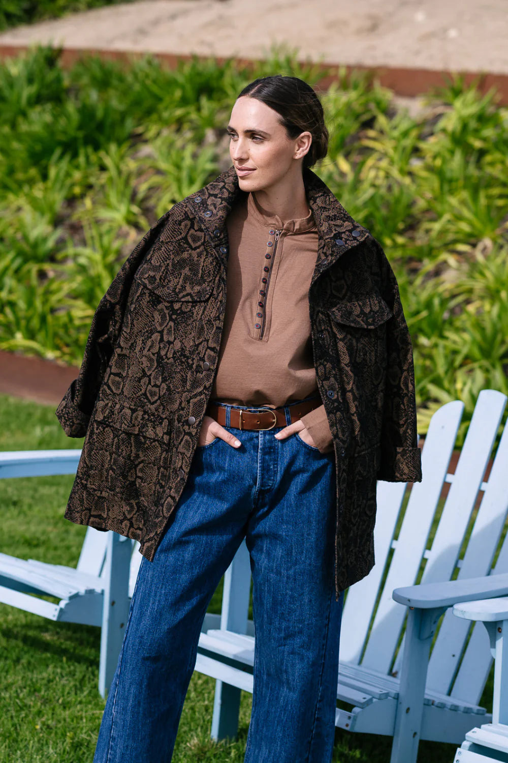 M. A. Dainty Croft Jacket Brown Snake