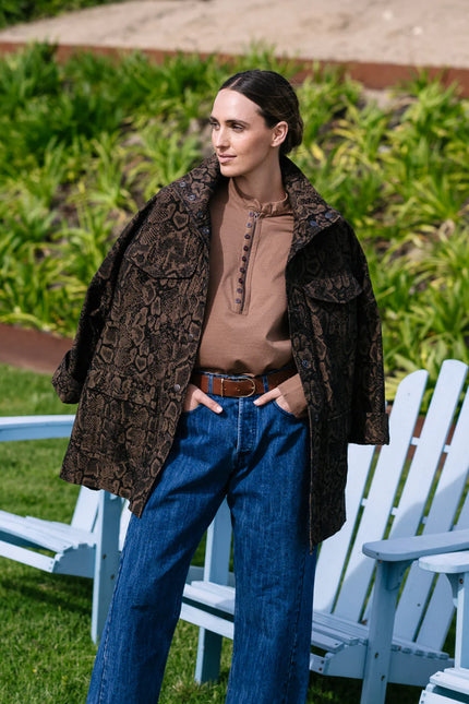 M. A. Dainty Croft Jacket Brown Snake