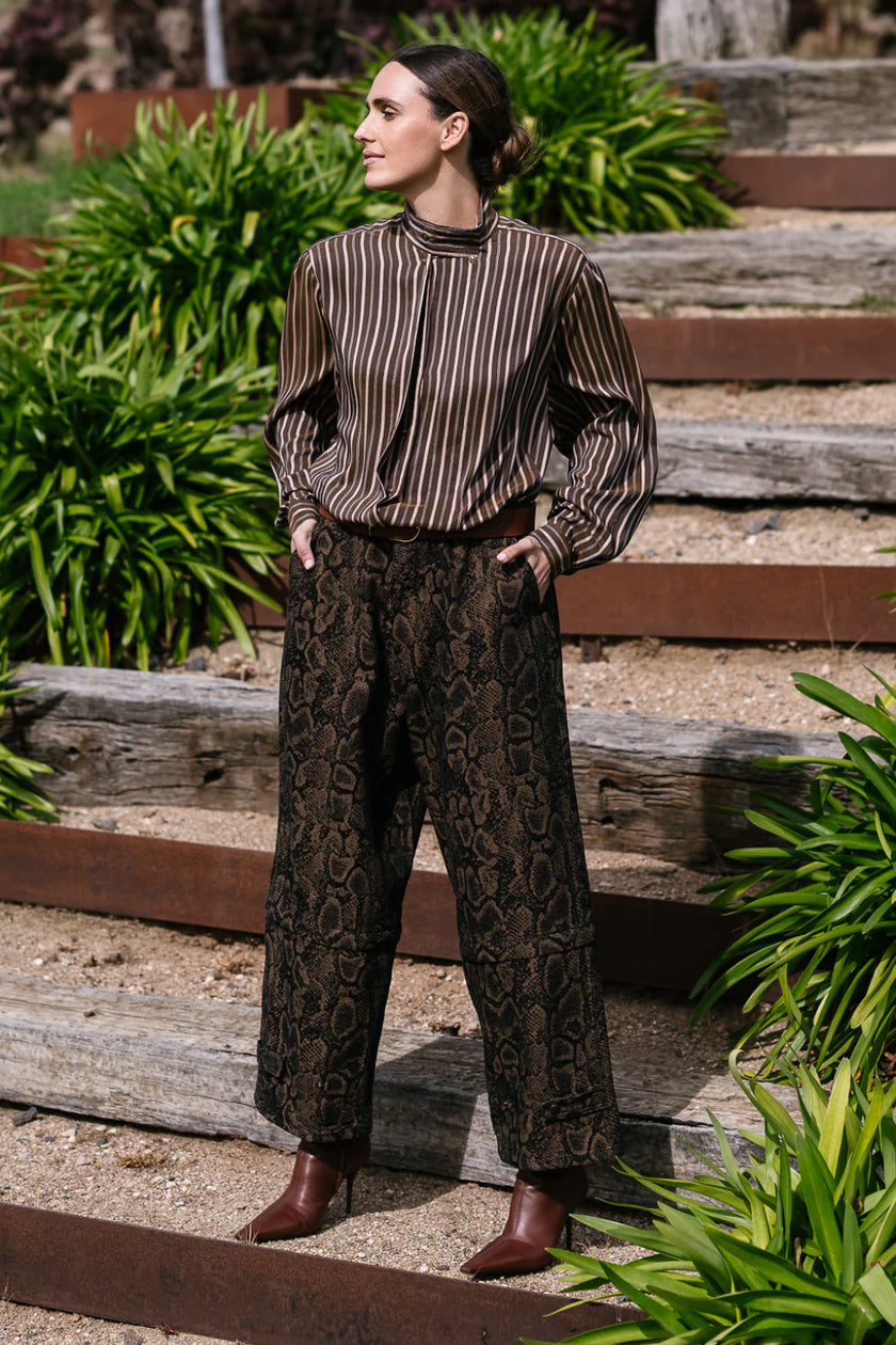 M. A. Dainty Trucker Pant Brown Snake