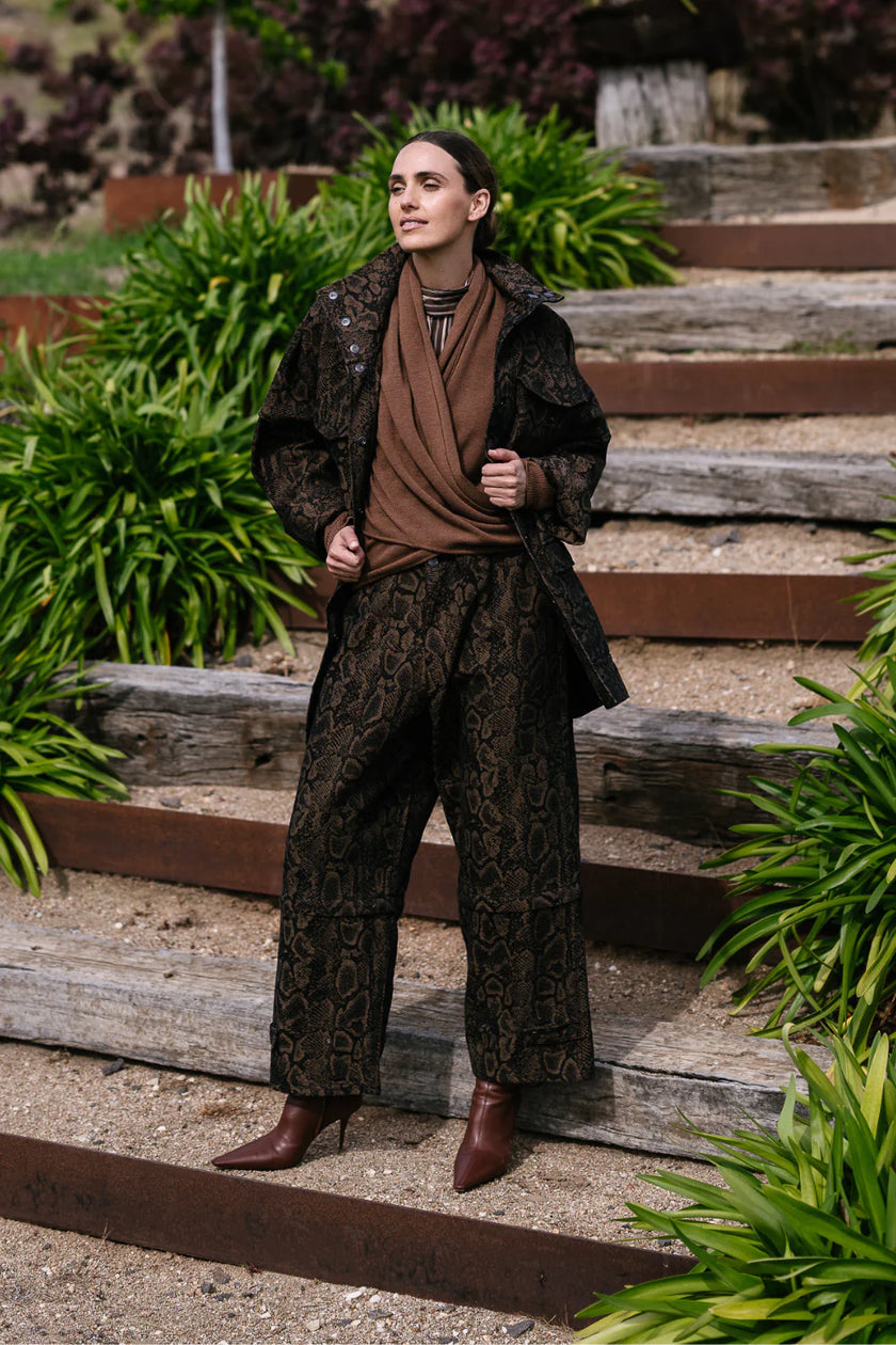 M. A. Dainty Trucker Pant Brown Snake