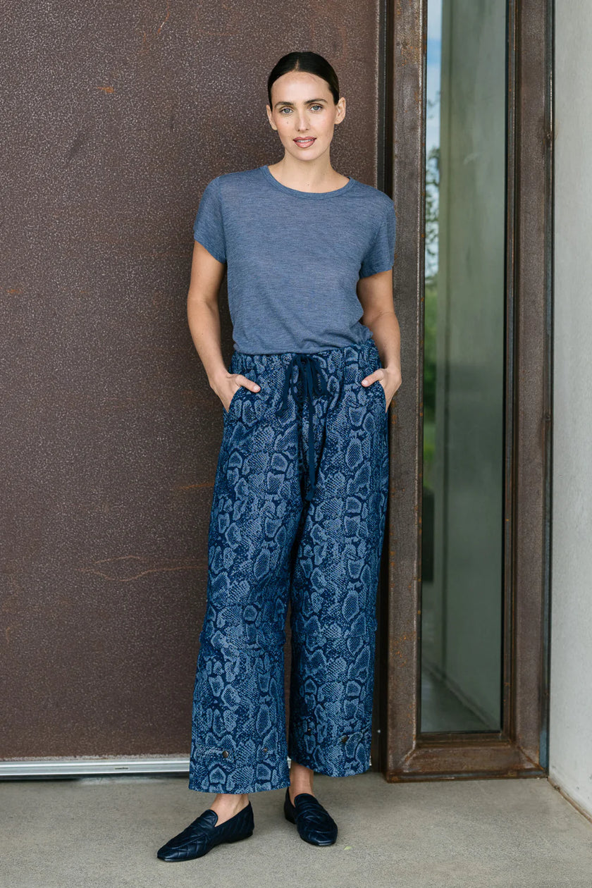 M. A. Dainty Trucker Pant Denim Snake