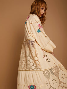 MEISÏE Embroidered Kaftan Dahlia