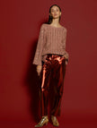 MEISÏE Metallic Ankle Length Pants Carrot