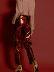 MEISÏE Metallic Ankle Length Pants Carrot