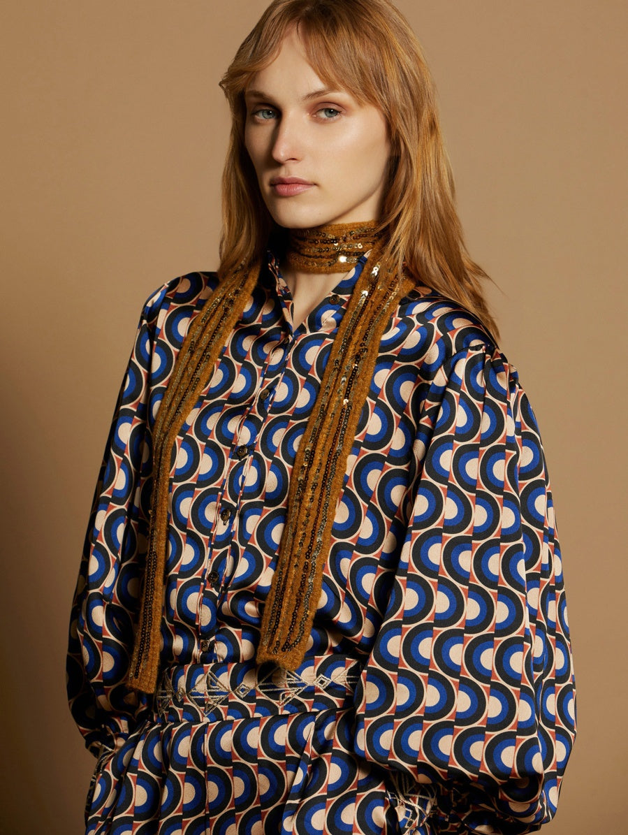 MEISÏE Sequin Knit Collar Honey