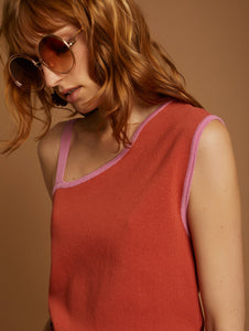 MEISÏE Asymmetric Knit Top Tile