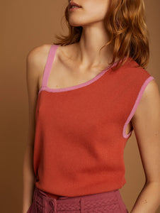 MEISÏE Asymmetric Knit Top Tile