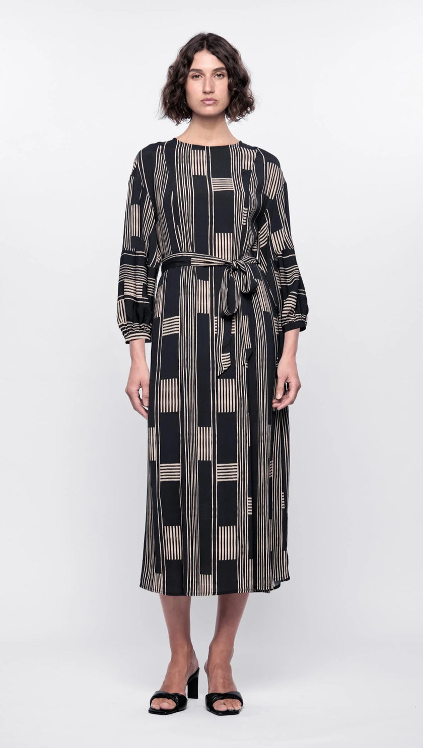 Staple The Label Marina Midi Dress Spliced-Stripe