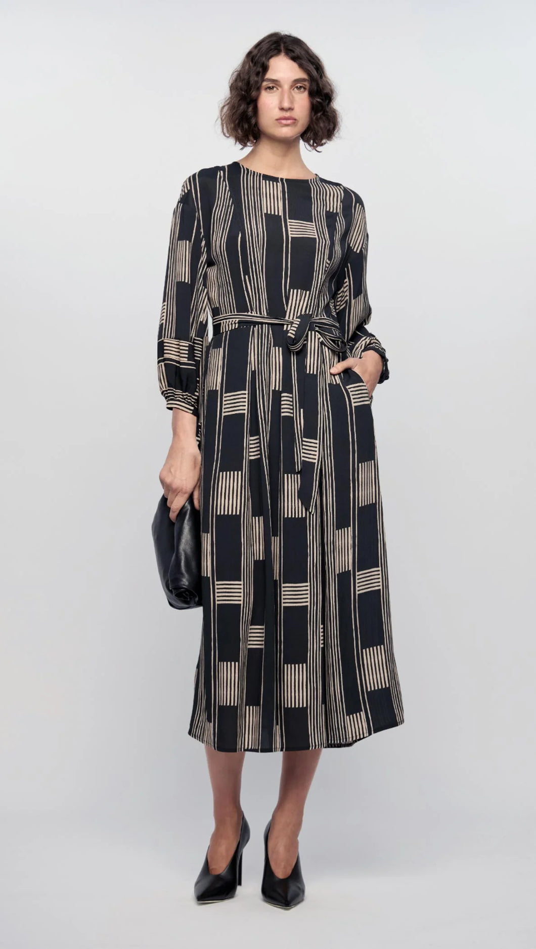 Staple The Label Marina Midi Dress Spliced-Stripe