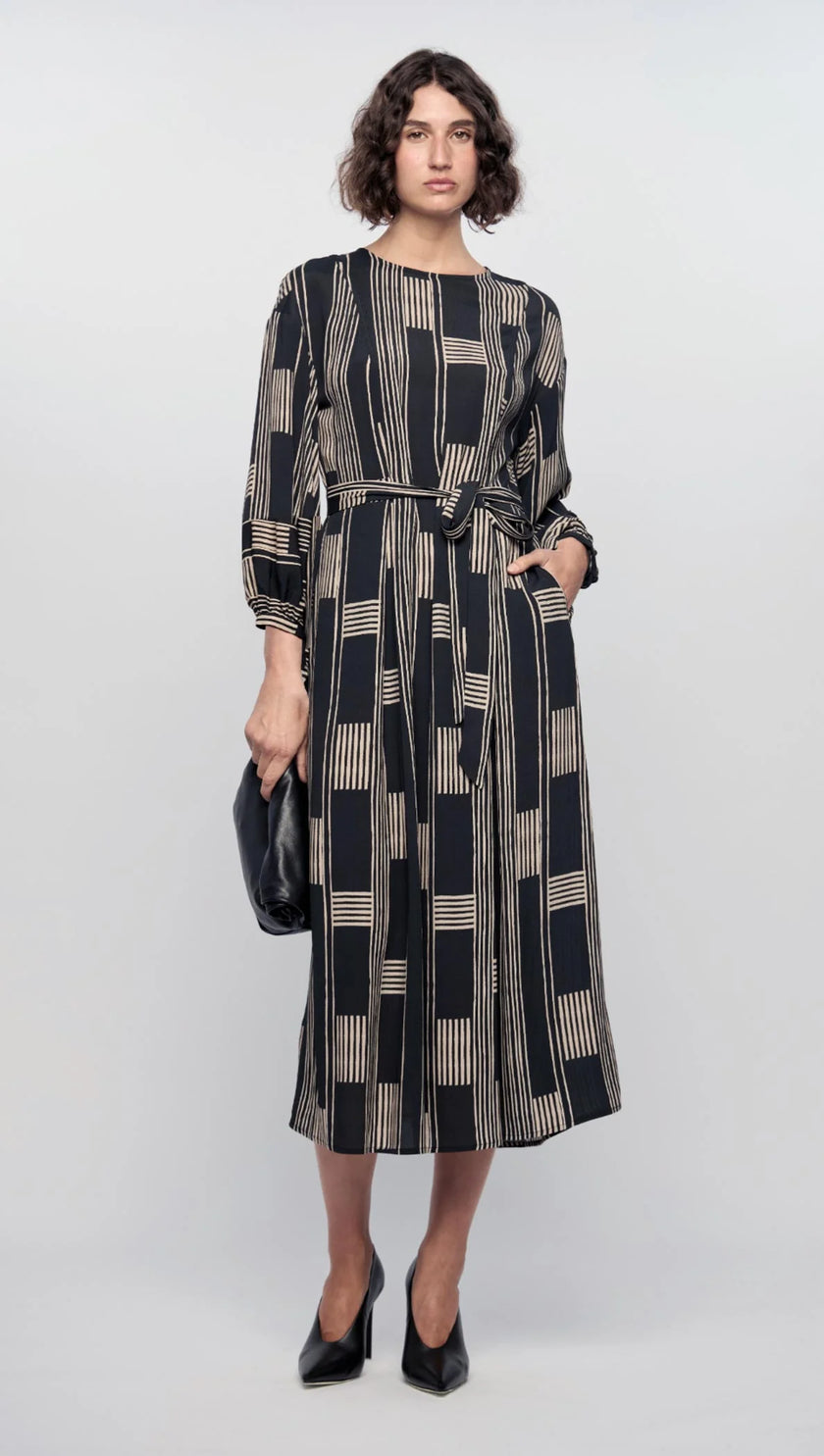 Staple The Label Marina Midi Dress Spliced-Stripe