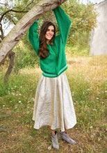 Load image into Gallery viewer, Miss Goodlife Shimmer Pleat Skirt Champagne
