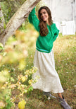 Miss Goodlife Shimmer Pleat Skirt Champagne