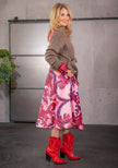 Miss Goodlife Colourful Ornaments Skirt Rose Bordeaux