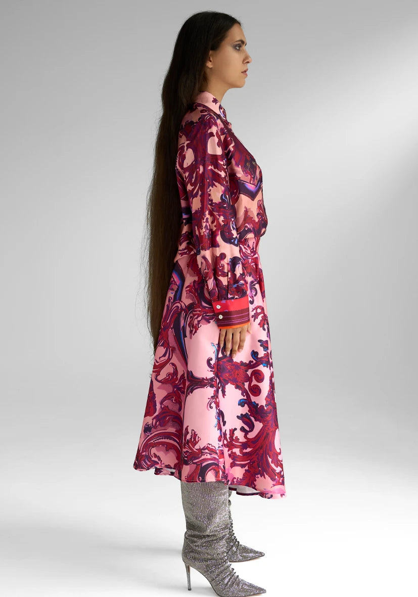 Miss Goodlife Colourful Ornaments Skirt Rose Bordeaux