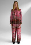 Miss Goodlife Cherry Blossom Wide Pants Rose Chocolate