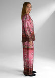 Miss Goodlife Cherry Blossom Wide Pants Rose Chocolate