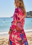 Miss Goodlife Midi Dress Pink Butterfly
