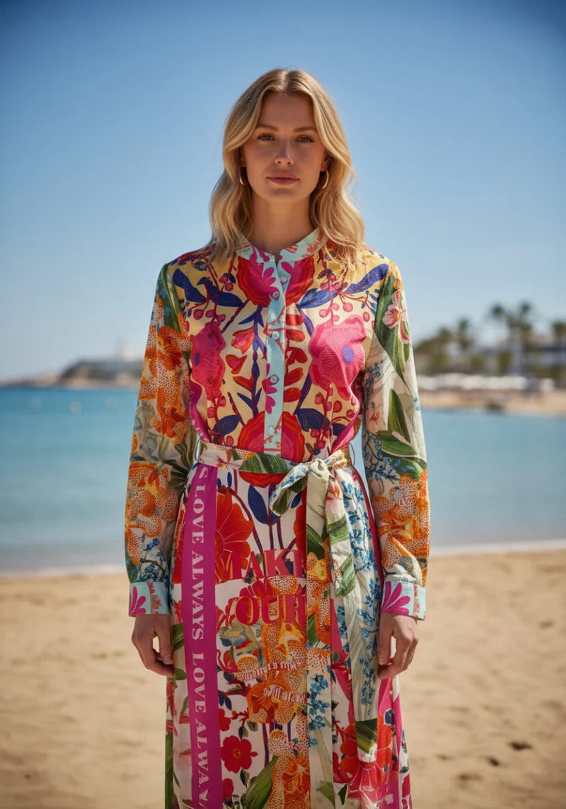 Miss Goodlife Midi Dress Mosaic Flowers