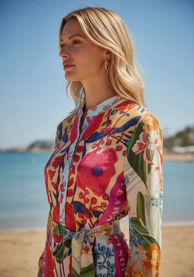 Miss Goodlife Midi Dress Mosaic Flowers