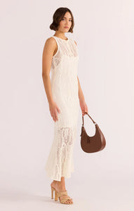 MINKPINK Adelle Knit Midi Dress Cream