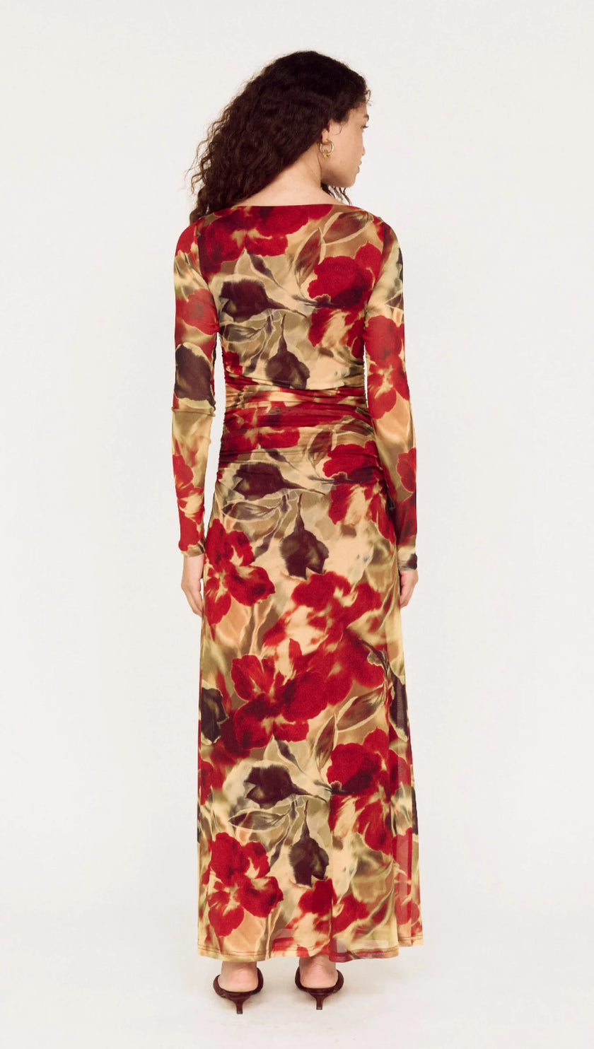 MINKPINK Selma Mesh Midi Dress Floral