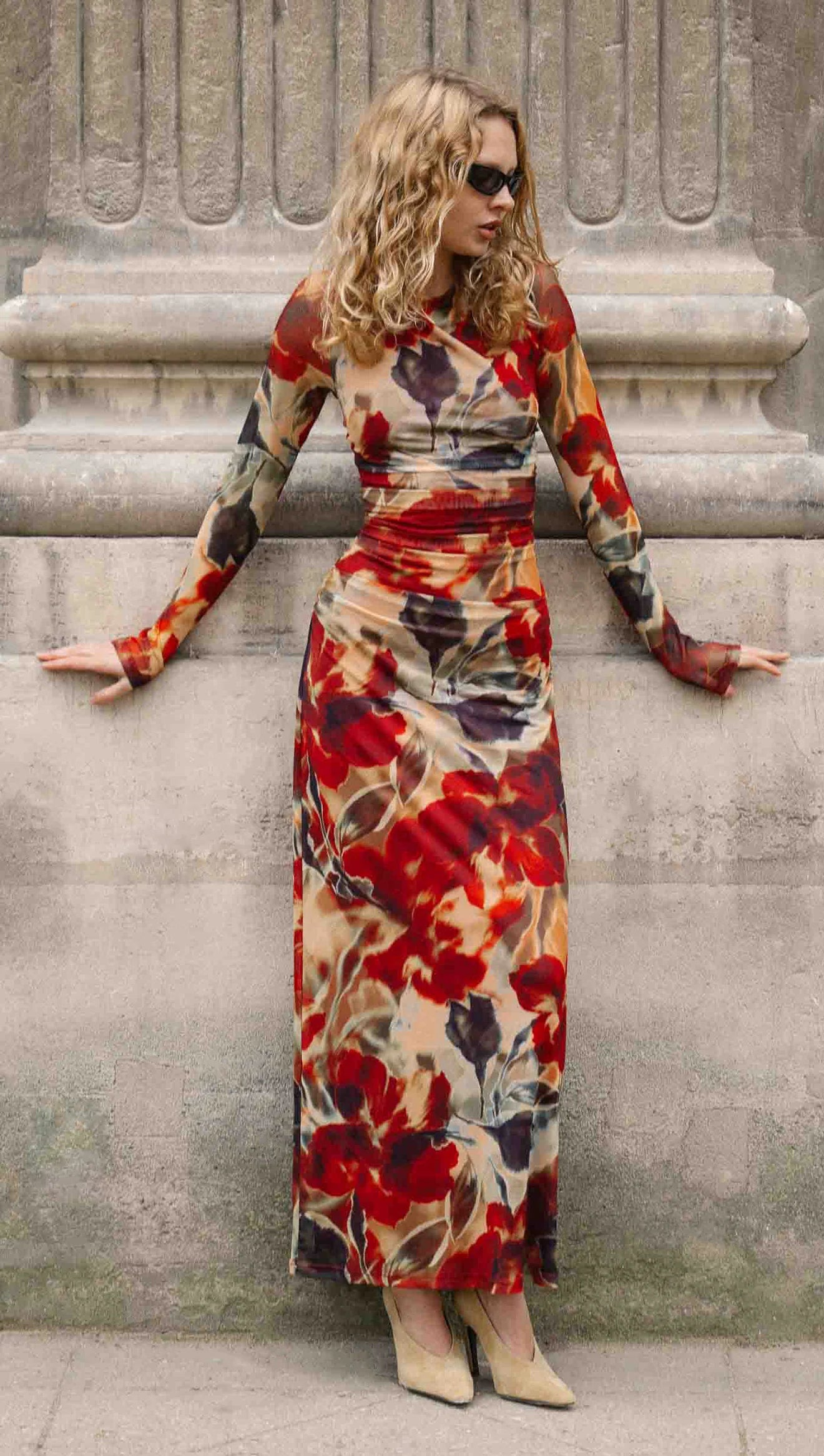 MINKPINK Selma Mesh Midi Dress Floral