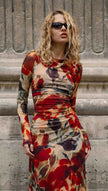 MINKPINK Selma Mesh Midi Dress Floral