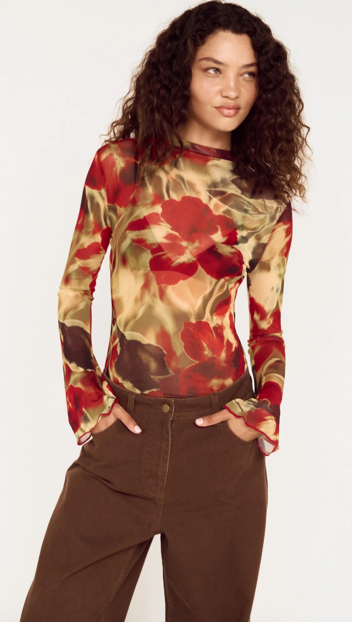 MINKPINK Selma Mesh Top Floral