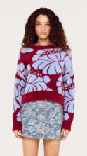 Load image into Gallery viewer, MINKPINK Amara Intarsia Knit Wine/Blue Bell Floral

