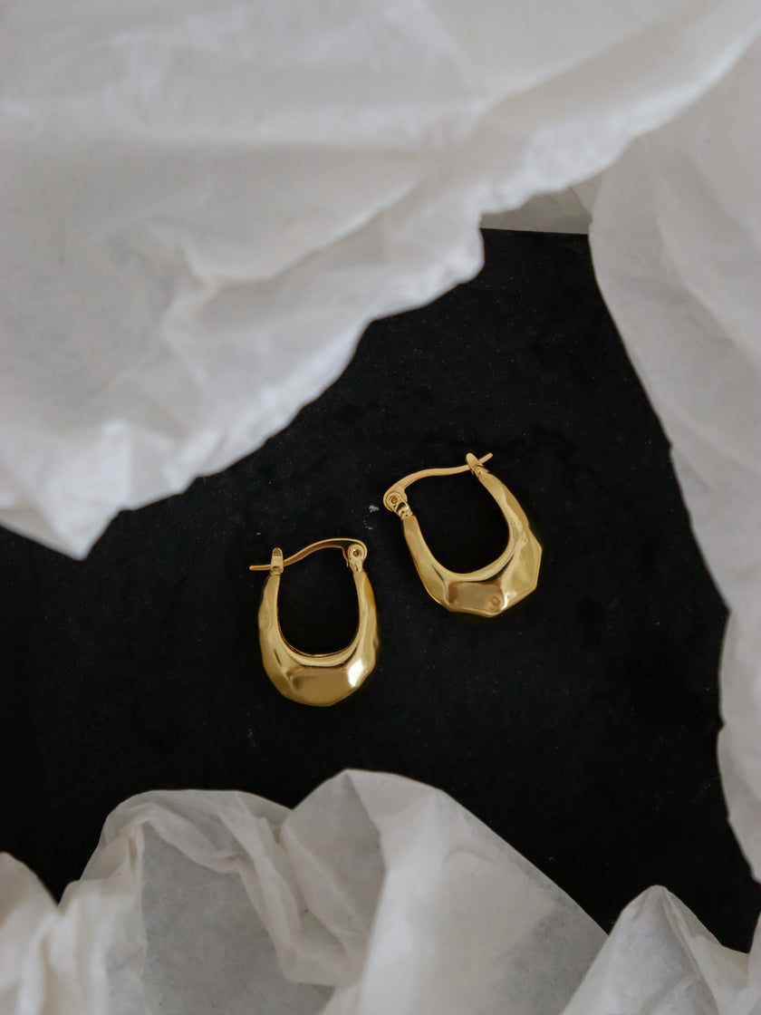 Lustre & Sage Kuba Brushed 18k Gold Plated Earrings