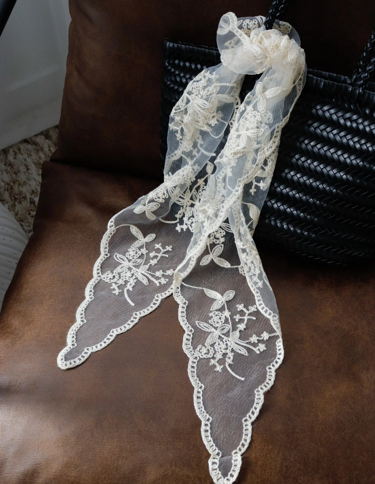 Angels Whisper Citta Lace Head Scarf Cream