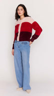 Minkpink Elodie Cardigan Pink/Red Stripe