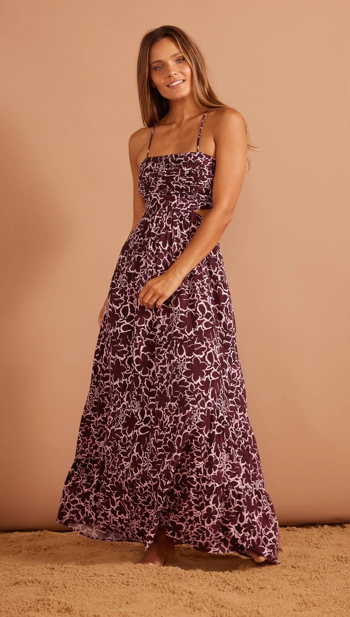 MINKPINK Costera Sundress Brown Abstract