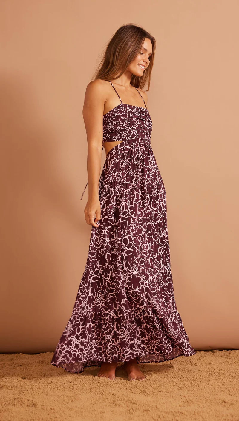 MINKPINK Costera Sundress Brown Abstract