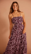 MINKPINK Costera Sundress Brown Abstract