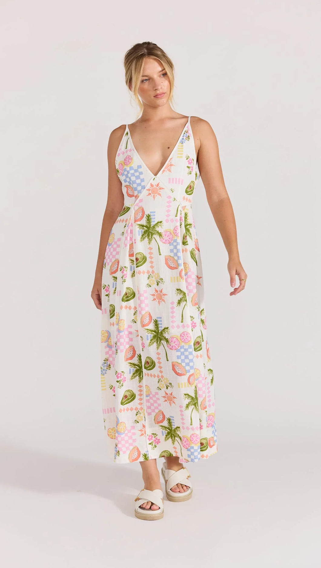 MINKPINK Gracie Panel Midi Dress Fruity Floral