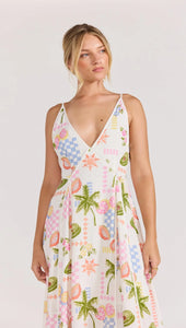 MINKPINK Gracie Panel Midi Dress Fruity Floral