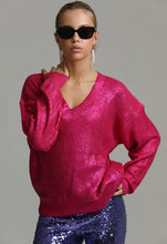 Load image into Gallery viewer, I&#39;m Francis Metallic Knit Sweater Pink
