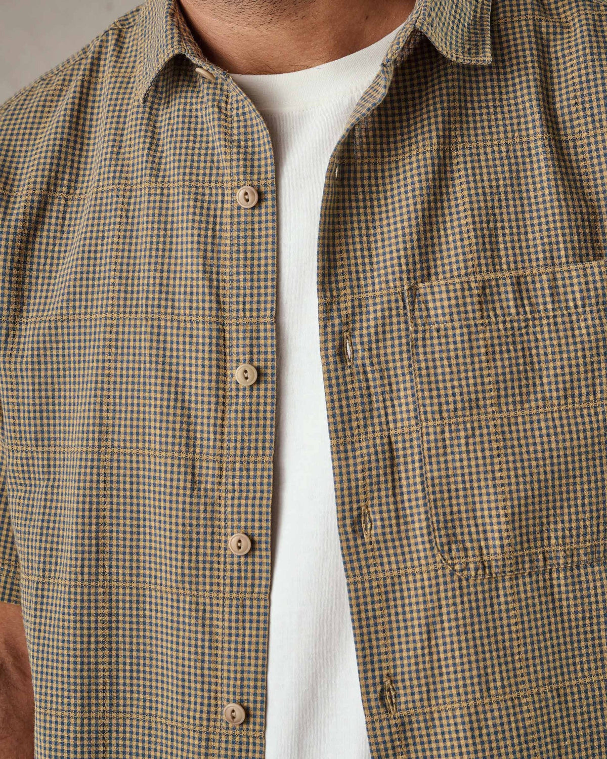 McTavish Button Up Shirt Hemp Blue Multi